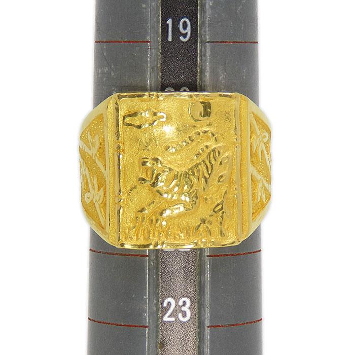 24KT 純金 メンズリング】21号 印台 指輪 約18.7g メンズ 艶消し