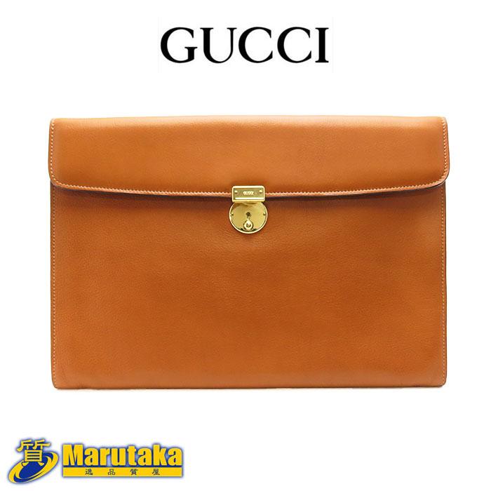 GUCCI（グッチ） 【グッチ】レザー クラッチバッグ ブラウン 012.123