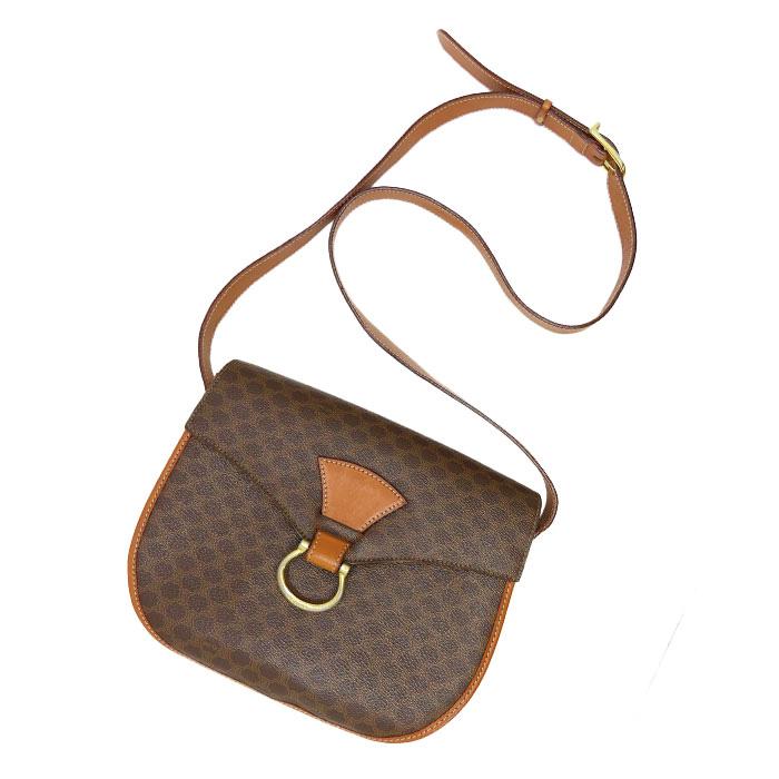 CELINE 送料無料 セリーヌ マカダム柄 ヴィンテージ ショルダーバッグ 