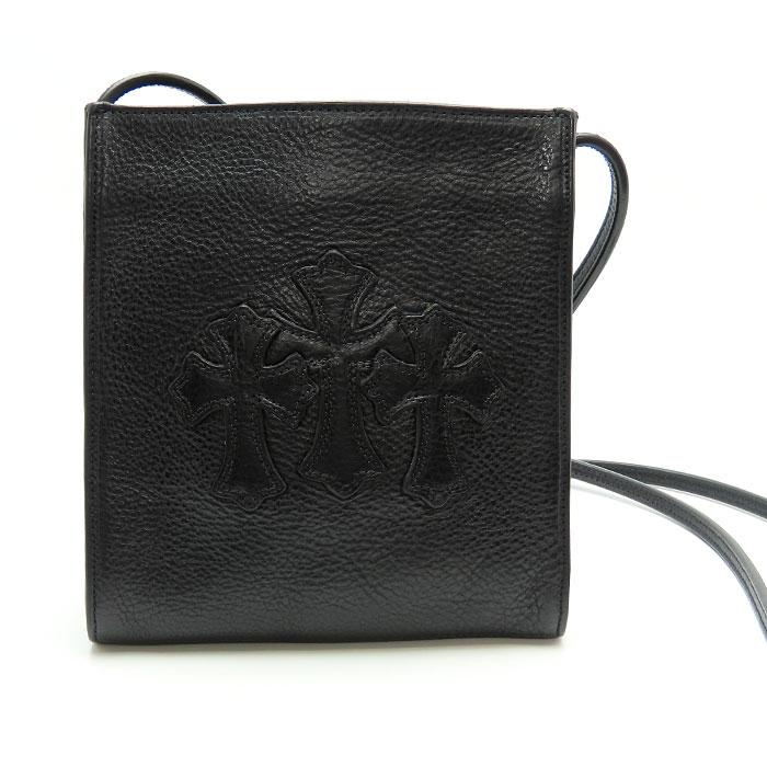 CHROME HEARTS クロムハーツ 3PC ショルダーグロメット付き レザーバック ブラック CHROME HEARTS（クロムハーツ） 送料無料 3クロスパッチ ショルダー