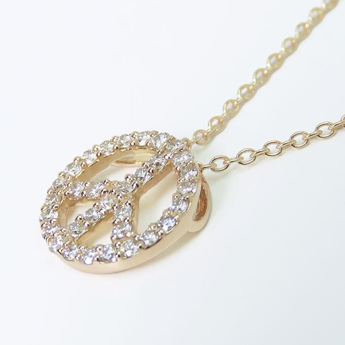 未使用 k18pg 18金 k18 ピンクゴールド ネックレス ダイヤモンド 0 K18PG ダイヤモンド ネックレス】ピースマーク 18金ピンクゴールド