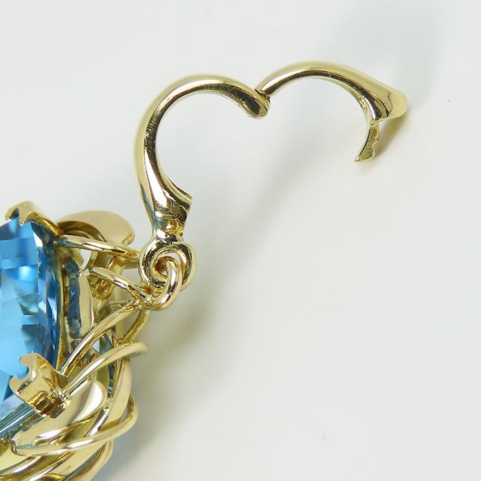 26.97ct 大粒ブルートパーズ ペンダントトップ】K18 Pt900