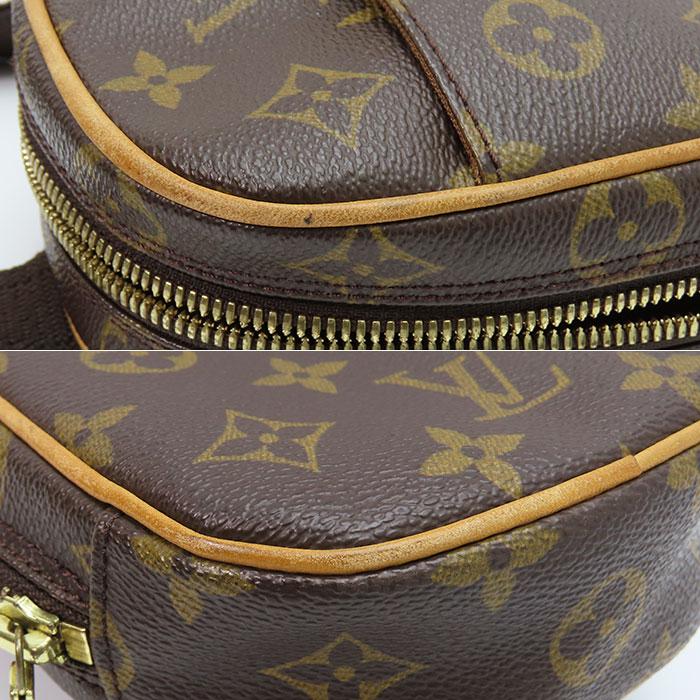 【あんしん鑑定可】ルイヴィトン モノグラム ガンジュ ボディバッグ 保存袋付 ポシェットガンジュ モノグラム ボディバッグ PVC レザー ブラウン