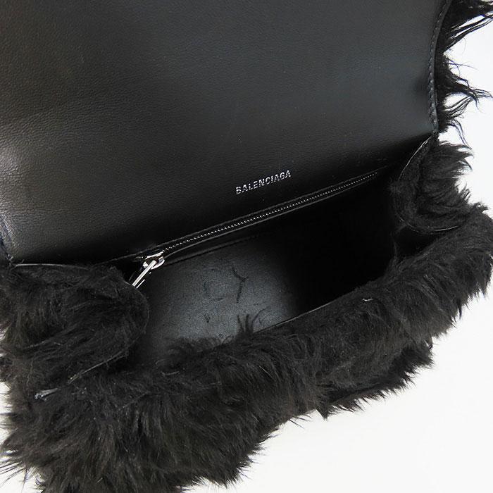 【激レア 美品】バレンシアガ クラッチバッグ 594428 ブラック ファー BALENCIAGA（バレンシアガ） 【バレンシアガ】BALENCIAGA アワーグラス