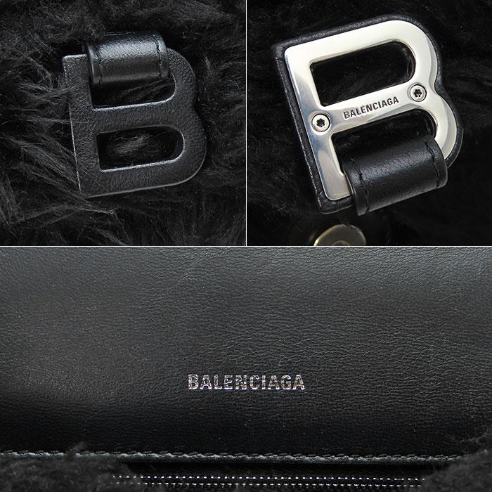 【激レア 美品】バレンシアガ クラッチバッグ 594428 ブラック ファー BALENCIAGA（バレンシアガ） 【バレンシアガ】BALENCIAGA アワーグラス