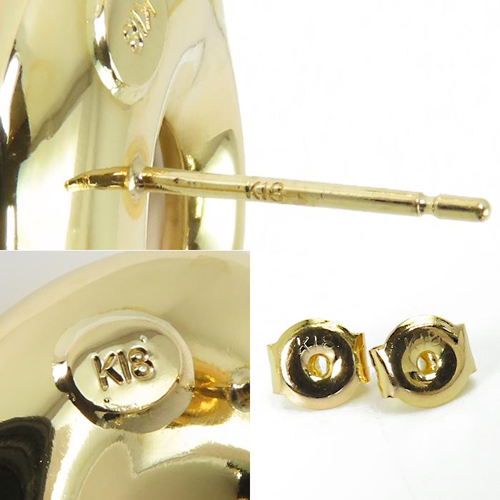 K18 ピアス】約3.5g 18金イエローゴールド ハート 大きめ ジュエリー
