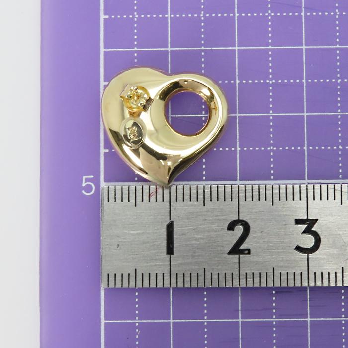 K18 ピアス】約3.5g 18金イエローゴールド ハート 大きめ ジュエリー 