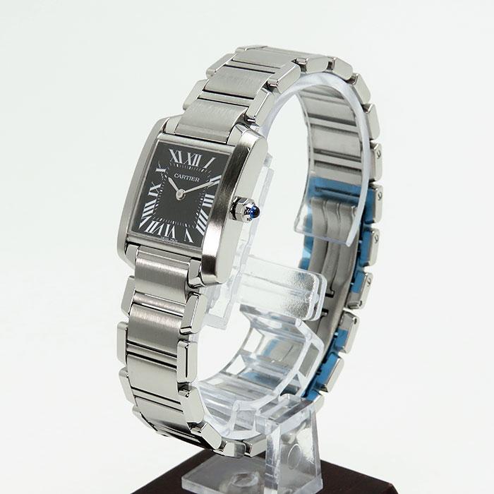 カルティエ Cartier 時計 レディース ブランド タンクフランセーズ SM アジア限定 クオーツ QZ ステンレス SS W51026Q3 シルバー ブラック 磨き済み 【中古】 TANK（Cartier） 【カルティエ】タンクフランセーズSM アジア限定