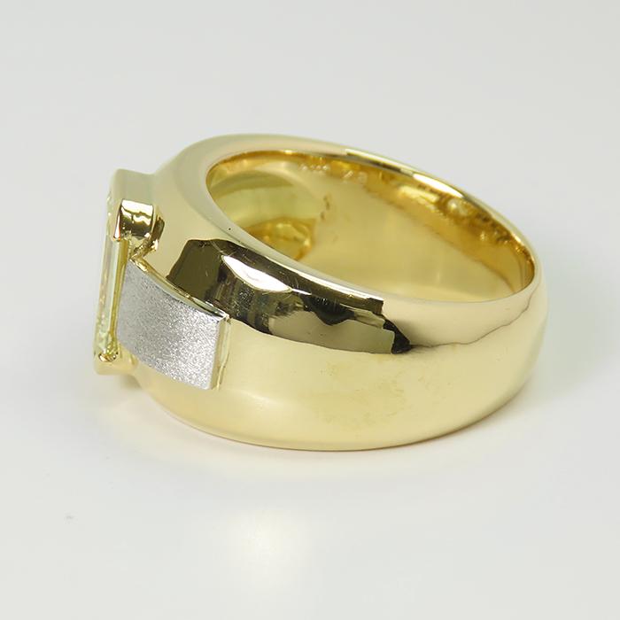 K18 Pt900 コンビ ダイヤモンド リング】2.246ct エメラルドカット 16