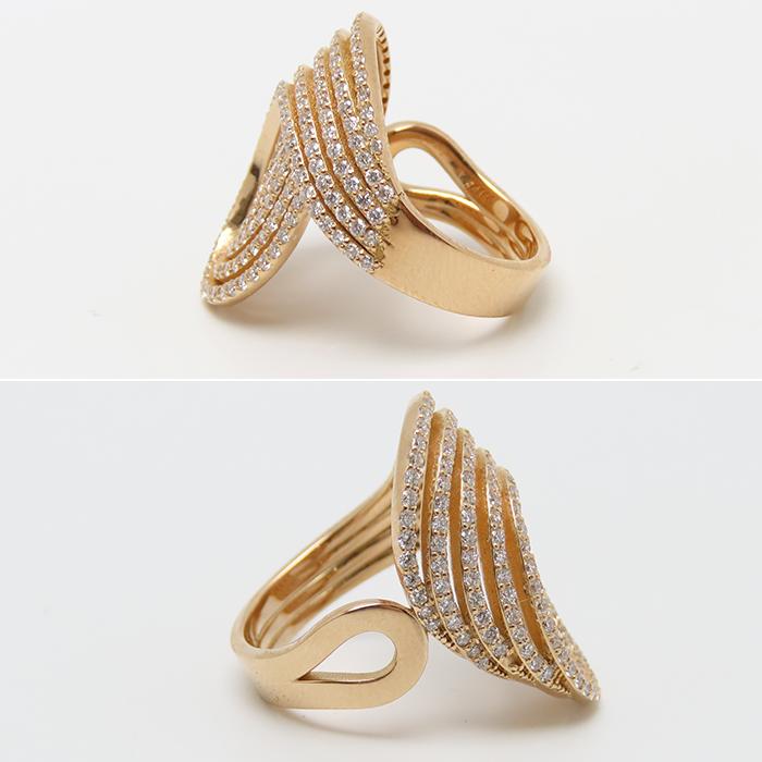 K18 ダイヤモンド リング】ピンクゴールド D 1.45ct 14号 9.2g 鑑別 