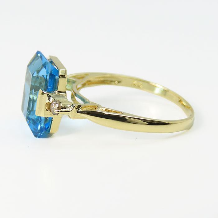K18】5.00ct ブルートパーズ ダイヤモンド リング 13号 指輪 