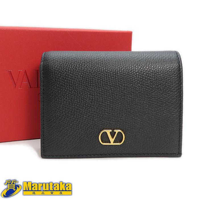 VALENTINO，ヴァレンティノガラヴァーニ 黒 レザー 二つ折り財布ブラック Brandol / VALENTINO GARAVANI ヴァレンティノ ガラヴァーニ 二つ折り