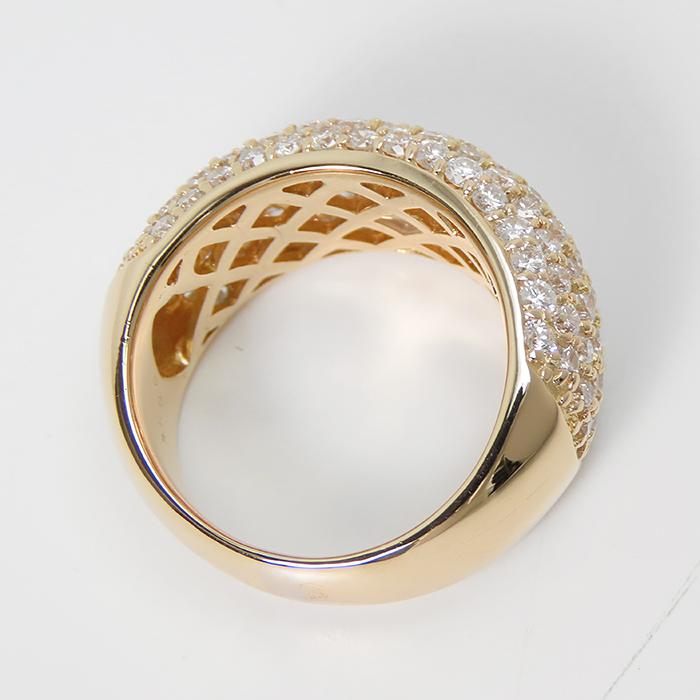 K18PG パヴェダイヤモンド リング】15号 ダイヤ合計3.00ct 鑑別書付 
