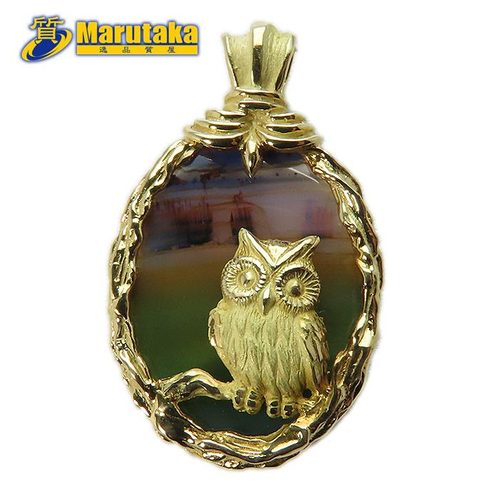 K18 ペンダント トップ 】フクロウ ネックレス 18金 ゴールド