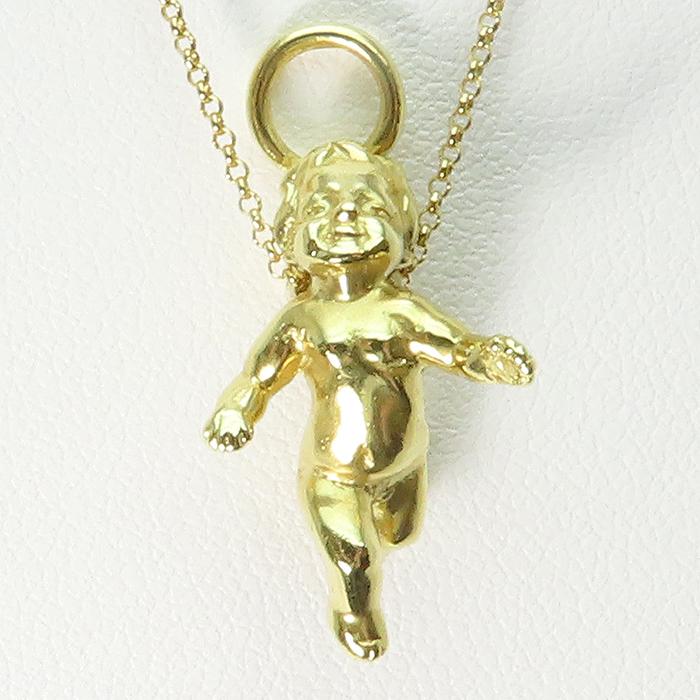 K18 天使 ネックレス 】18金 YG エンジェル イエローゴールド 中古