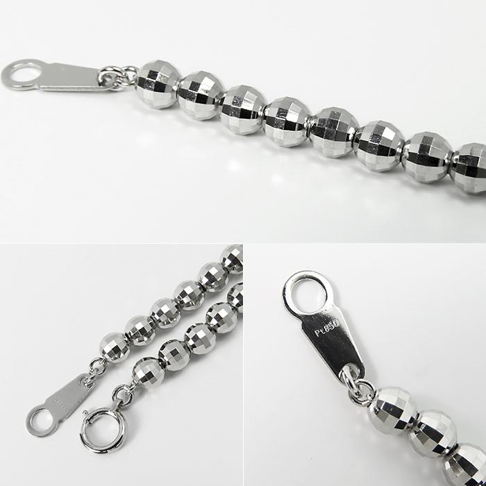 Pt850 ブレスレット】プラチナ ミラーボール 約9.8g キラキラ シンプル