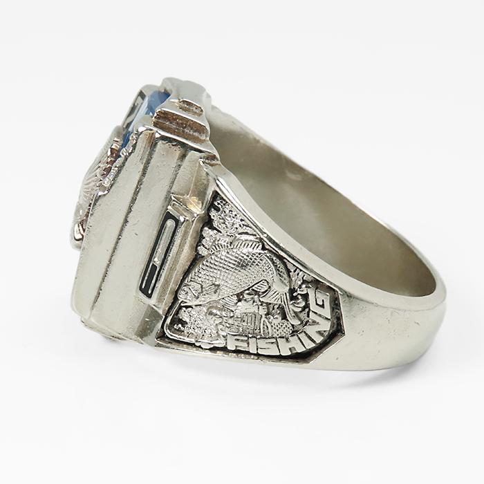 カレッジリング】JOSTENS ジャスティンズ社製 約20.5号 14K 青石 透明