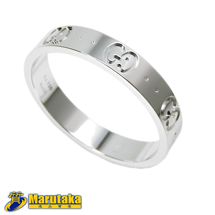 GUCCI アイコンリング 750WG K18WG ホワイトゴールド GUCCI（グッチ） 【グッチ 750WG アイコン スリムリング】#21 約20号