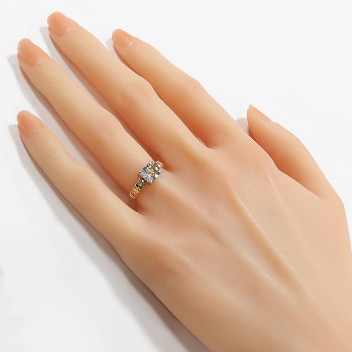 k18.pt900 ダイヤモンドリング12号多少値下げ可能。 K18 Pt900 ダイヤモンド リング】約3.2g 12.5号 ベルト 18金イエロー