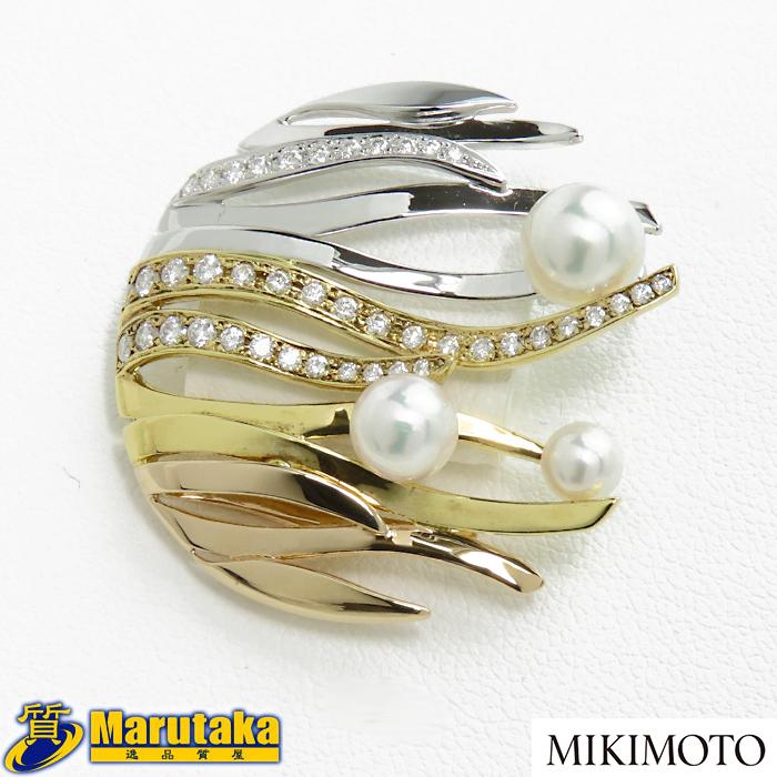 MIKIMOTO（ミキモト） 【ミキモト パール ダイヤモンド ブローチ】K18