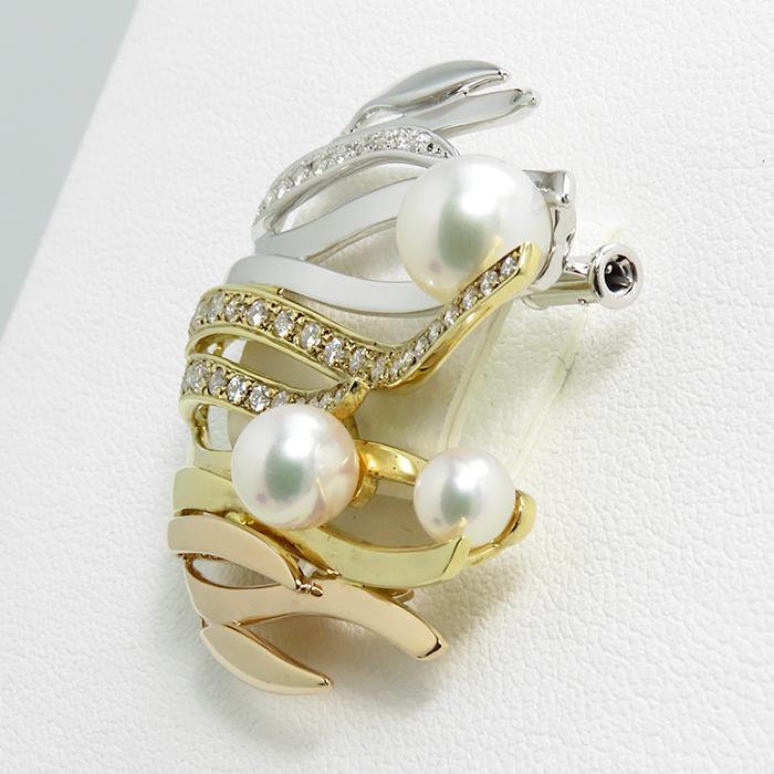 MIKIMOTO（ミキモト） 【ミキモト パール ダイヤモンド ブローチ】K18