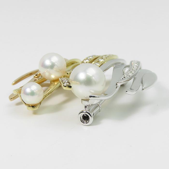 MIKIMOTO（ミキモト） 【ミキモト パール ダイヤモンド ブローチ】K18