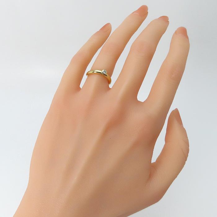 K18 ダイヤモンド リング 】 指輪 18金 0.10ct 4.3g #8.5 ジュエリー 