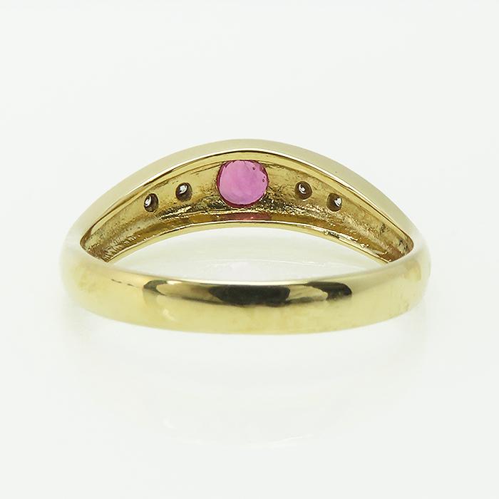 K18 ダイヤモンド ルビー リング 】 指輪 18金 0.04ct 2.9g #11.5 