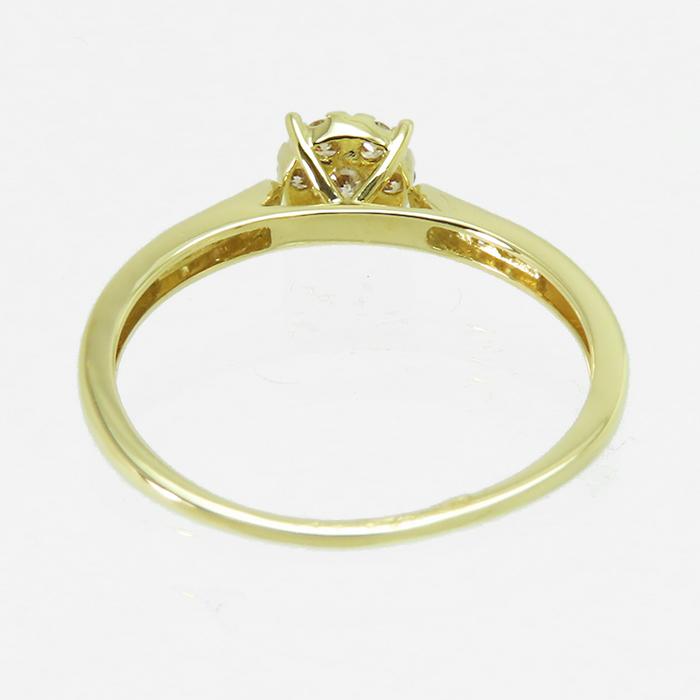 K18 0.30ctダイヤモンド リング】1.7g 16号 指輪 18金イエローゴールド