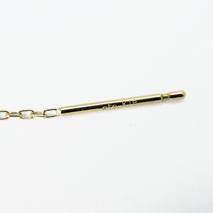 ete エテ K18 ピアス 】 18金 約0.7g チェーン ミラーボール ゆらゆら 
