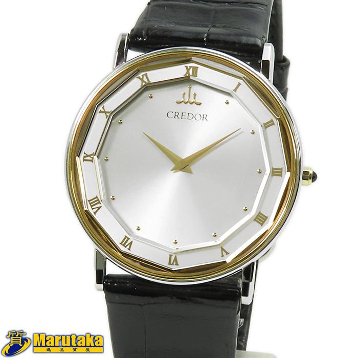 SEIKO CREDOR ブレスレットウォッチ 18KT ダイアモンド2P SEIKO - 電池交換済 SEIKO セイコー CREDOR クレドール シグノ ダイヤ