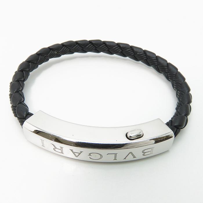 BVLGARI バングル ブルガリ ブレスレット シルバー レザー 新品未使用 BVLGARI（ブルガリ） 【 ブルガリ 】 ブレスレット レザー 925