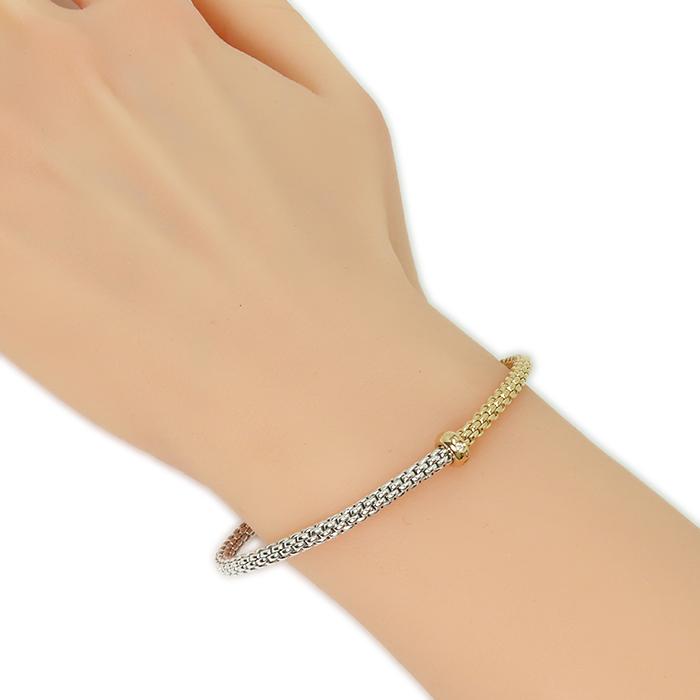 早い者勝ち 美品 FOPE フォッペ 750WG メッシュチェーン ブレスレット FOPE フォッペ 750 ダイヤモンド Flex'it ブレスレット】#M バイカラー