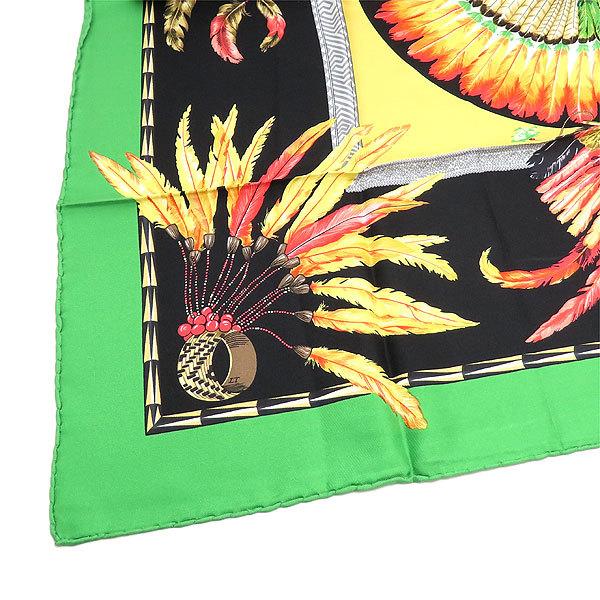 HERMES 【エルメス】スカーフ カレ90 ブラジル グリーン