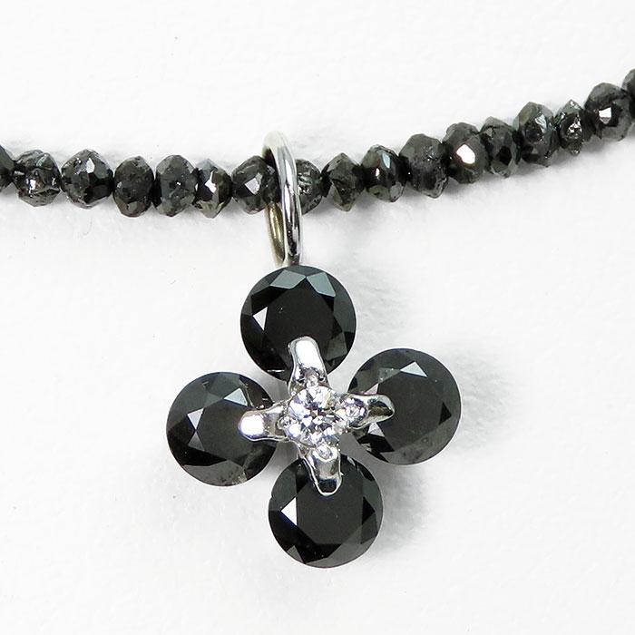 K18WG】計12.00ct ブラックダイヤモンド ネックレス ダイヤモンド 