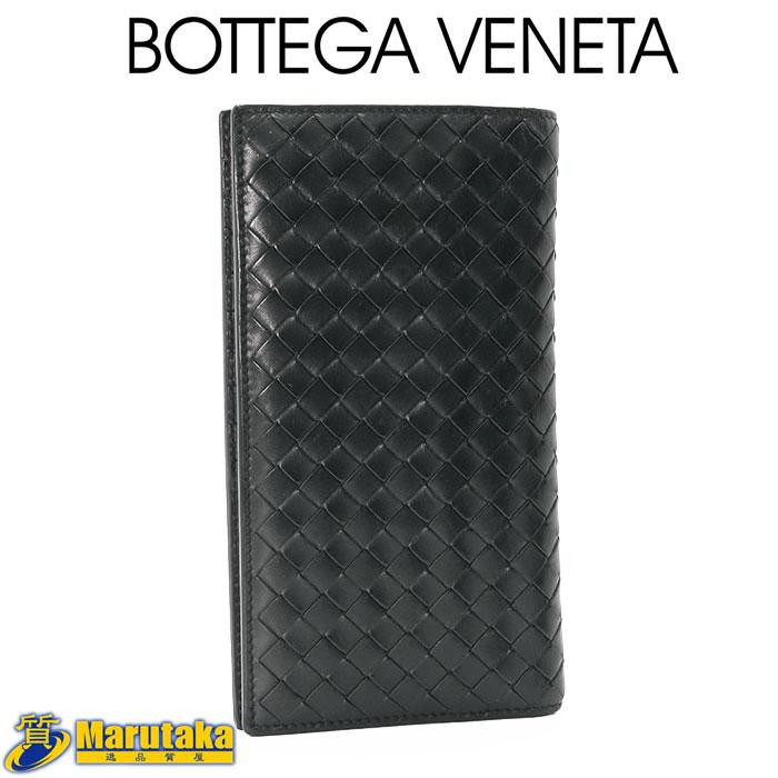【本物保証】 ボッテガヴェネタ BOTTEGA VENETA イントレチャート 二つ折長財布 レザー 黒 ブラック 272541 BOTTEGA VENETA（ボッテガ・ヴェネタ） イントレチャート 二つ折長財布
