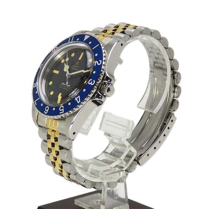 WMT WALTER MITT時計 MARINE自動巻 ネイビー 送料無料 WMT WATCHES SANFORD ヴィンテージ風 メンズ ウォッチ 黒文字