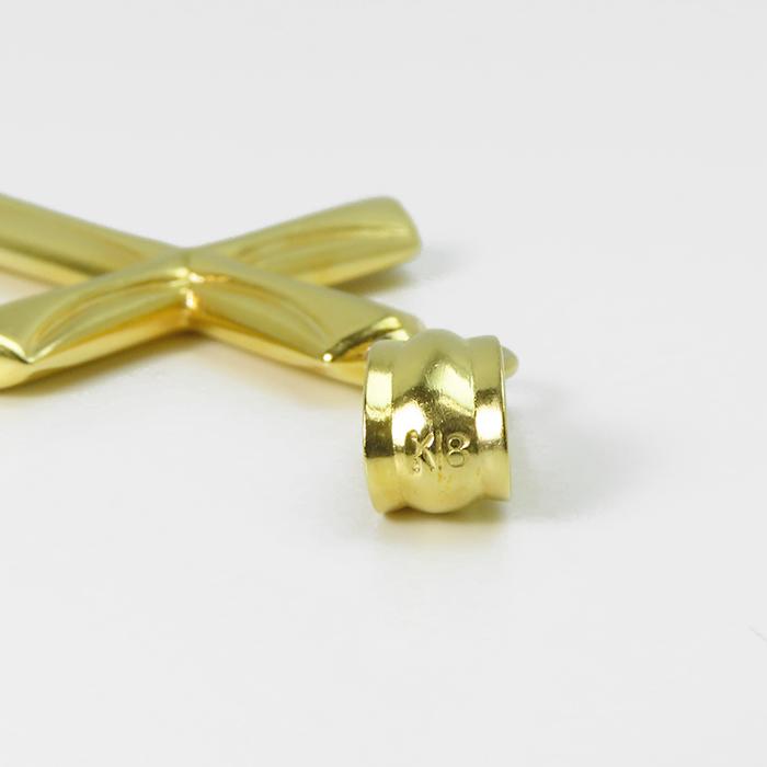 【K18YG】☆クロス 十字架 ペンダントトップ18金 約1.3g☆【美品】 K18 ペンダントトップ】約1.9g クロス 十字架 18金イエローゴールド