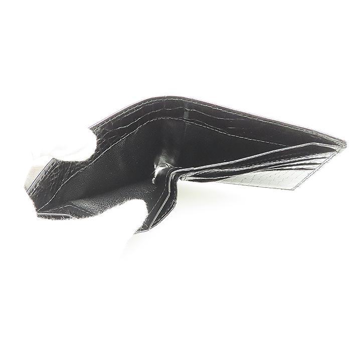JRA認定 クロコダイル 二つ折り財布／札入れ 艶（シャイニング） JRA クロコダイル 二つ折り 財布 シャイニー ブラック 黒 メンズ 逸品