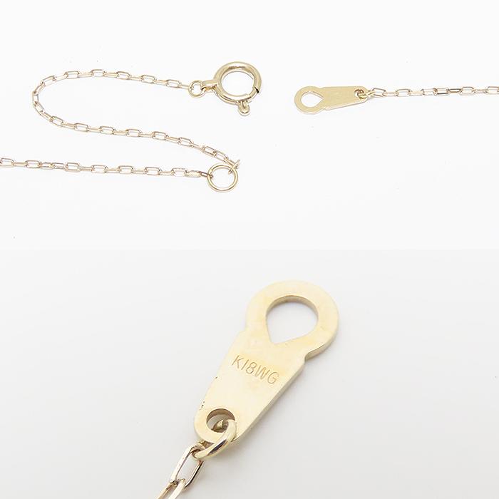 クロス モチーフ パール ダイヤモンド ネックレス K18 50cm 0.04ct 3.8g 十字架 真珠 750 YG 逸品質屋 丸高 尼崎市 Au 18K_6