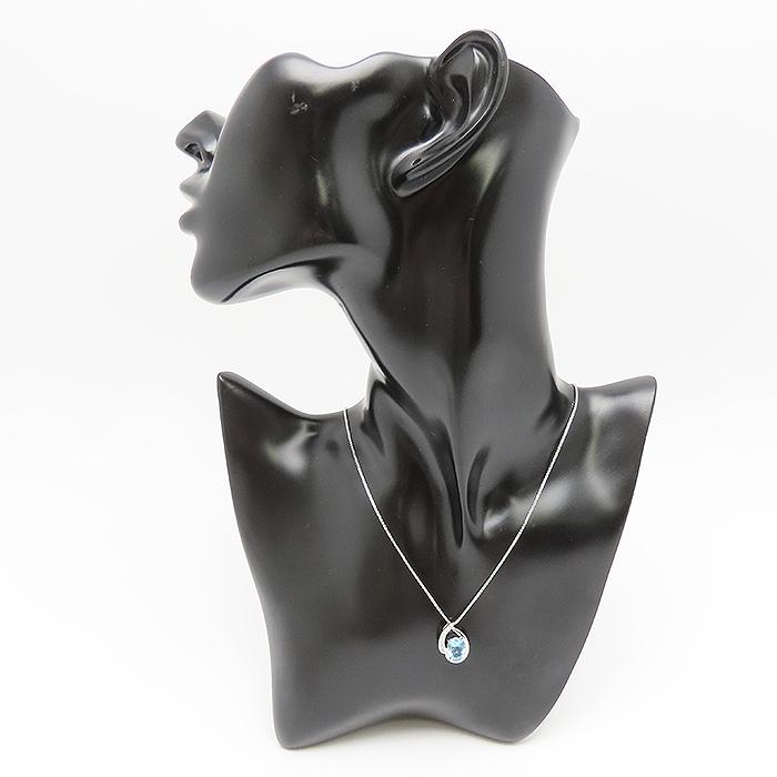 ブルートパーズ ダイヤモンド ネックレス Pt900 Pt850 40cm 2.29ct