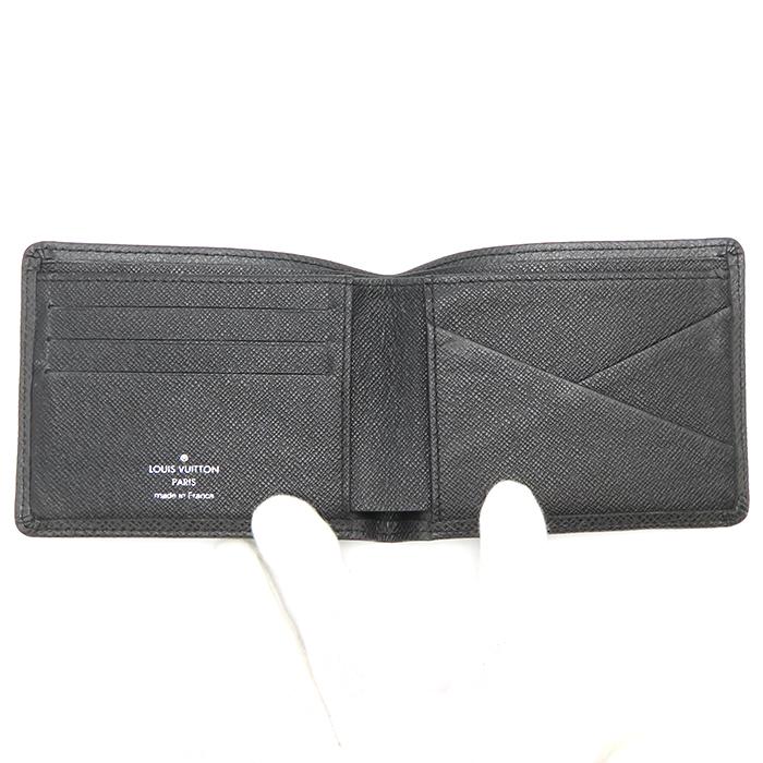 【美品】ルイヴィトン ポルトフォイユ・ミュルティプル 二つ折り財布 タイガ 黒 LOUIS VUITTON（ルイ・ヴィトン） ポルトフォイユ・ミュルティプル