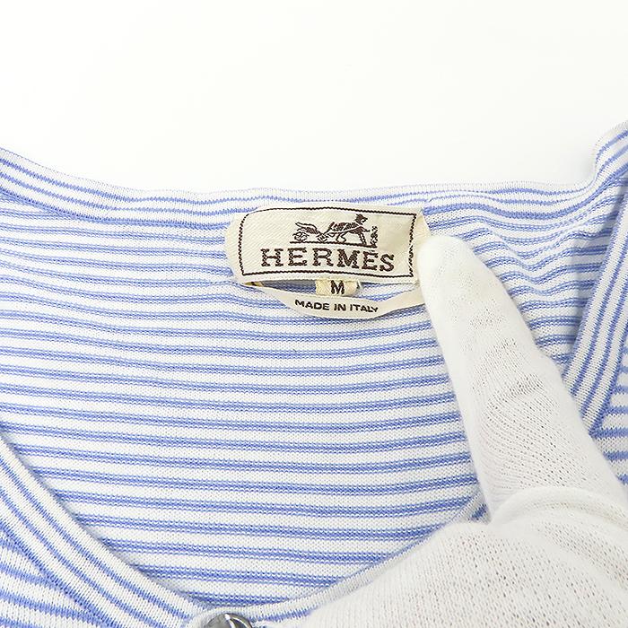 HERMES（エルメス） 送料無料 トップス Mサイズ ボーダー ブルー
