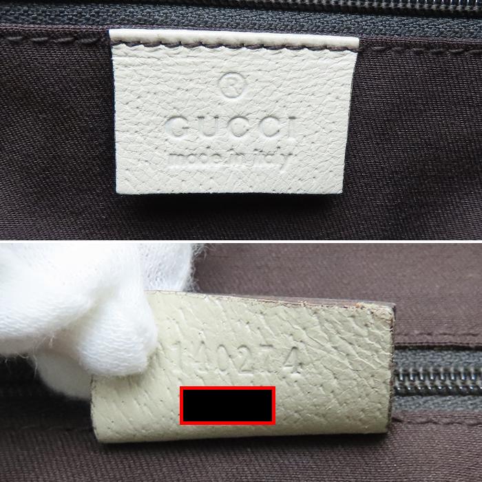 GUCCI（グッチ） トートバッグ 140274 キャンバス レザー ホワイト GG