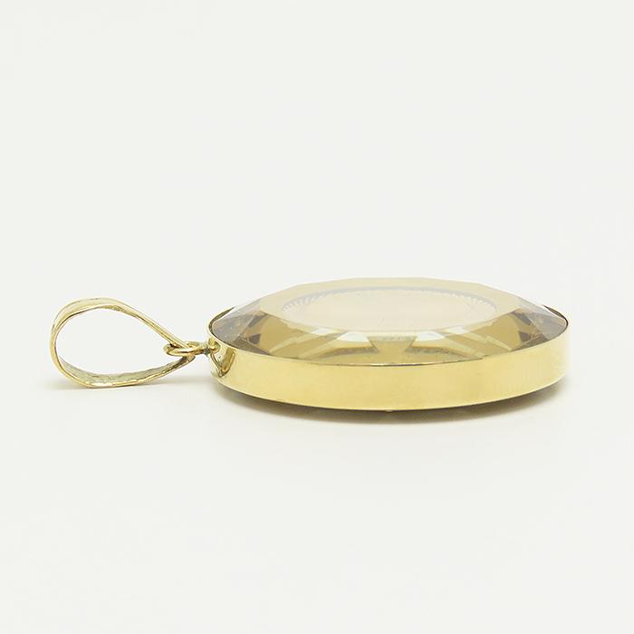 イエローゴールド ペンダントトップ K18 6.44g YG 750 コイン型 カット