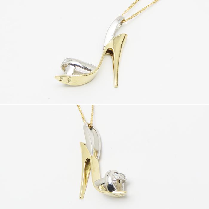 ハイヒール モチーフ ダイヤモンド 0.04ct ペンダント ネックレス