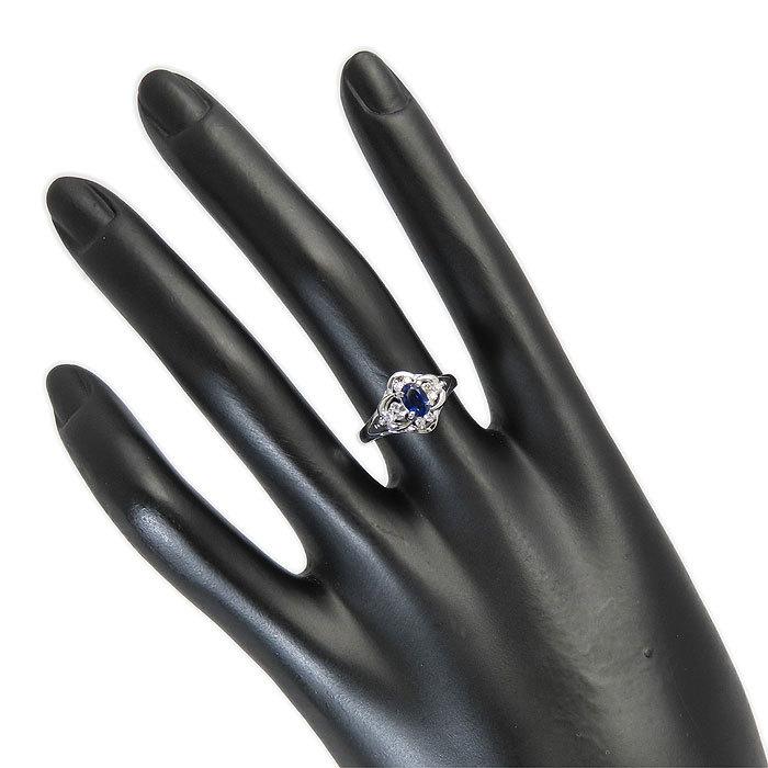 サファイヤ ダイヤモンド プラチナ リング 13号 鑑別書 Pt900 S0.47ct D0.12ct 4.4g  a14k2092 逸品質屋 丸高 尼崎の画像