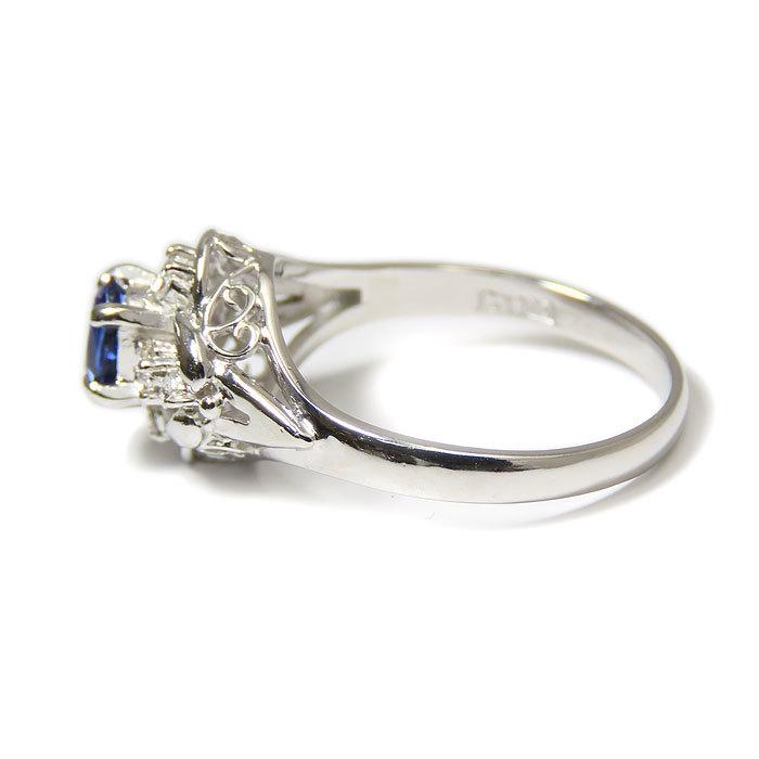 サファイヤ ダイヤモンド プラチナ リング 13号 鑑別書 Pt900 S0.47ct D0.12ct 4.4g  a14k2092 逸品質屋 丸高 尼崎の画像