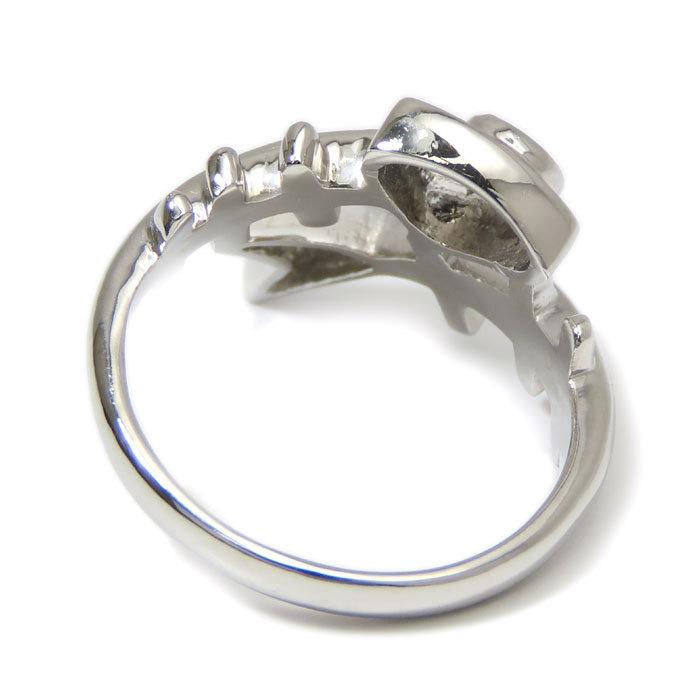 フィッシュボーン ダイヤモンド プラチナ リング 8号 Pt900 D0.22ct 魚