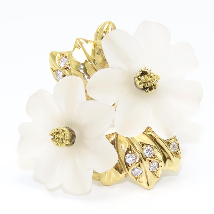 セイコージュエリー クリスタル ダイヤモンド リング K18 16号 9.5g